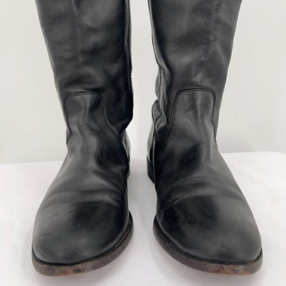 The Frye Company Black Leather Tall Riding Boots Women’s Size 7B - Picture 5 of 14